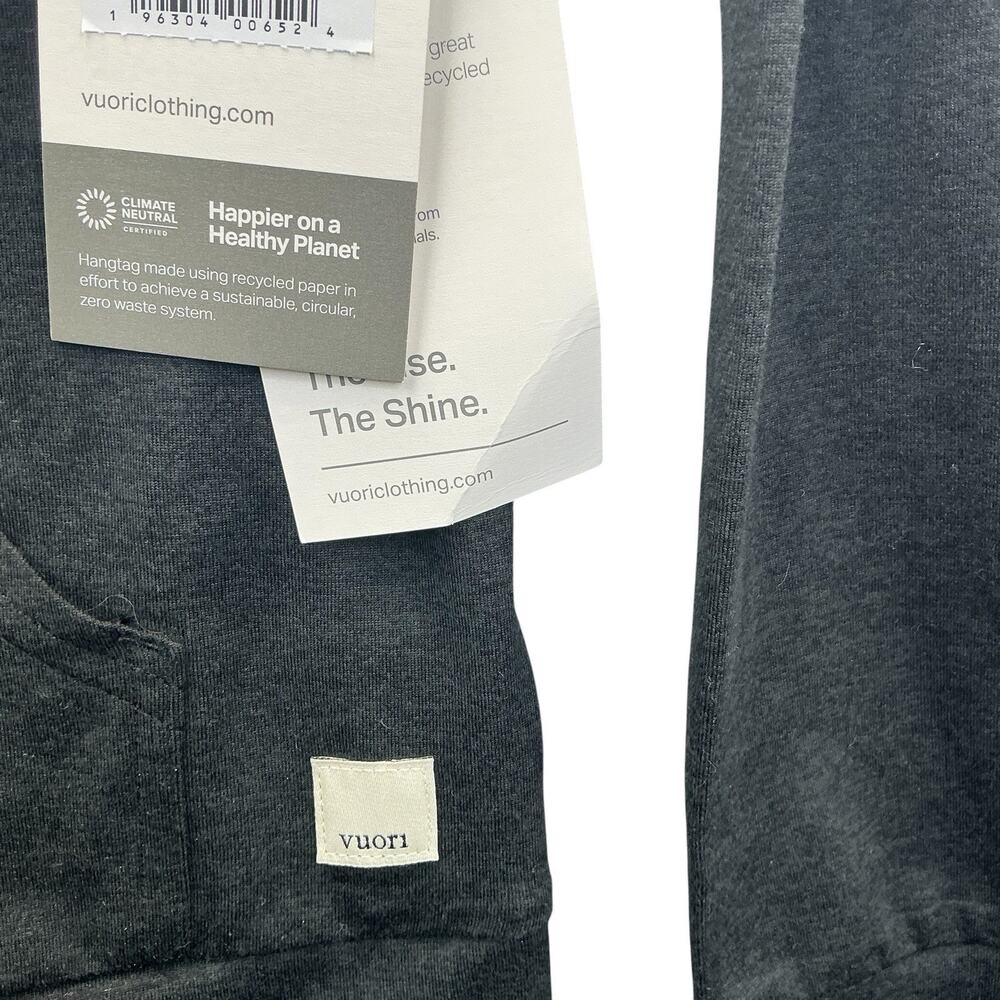 NWT Vuori Women's Halo Performance Hoodie 2.0 Black Heather Sz. M New - Picture 6 of 16